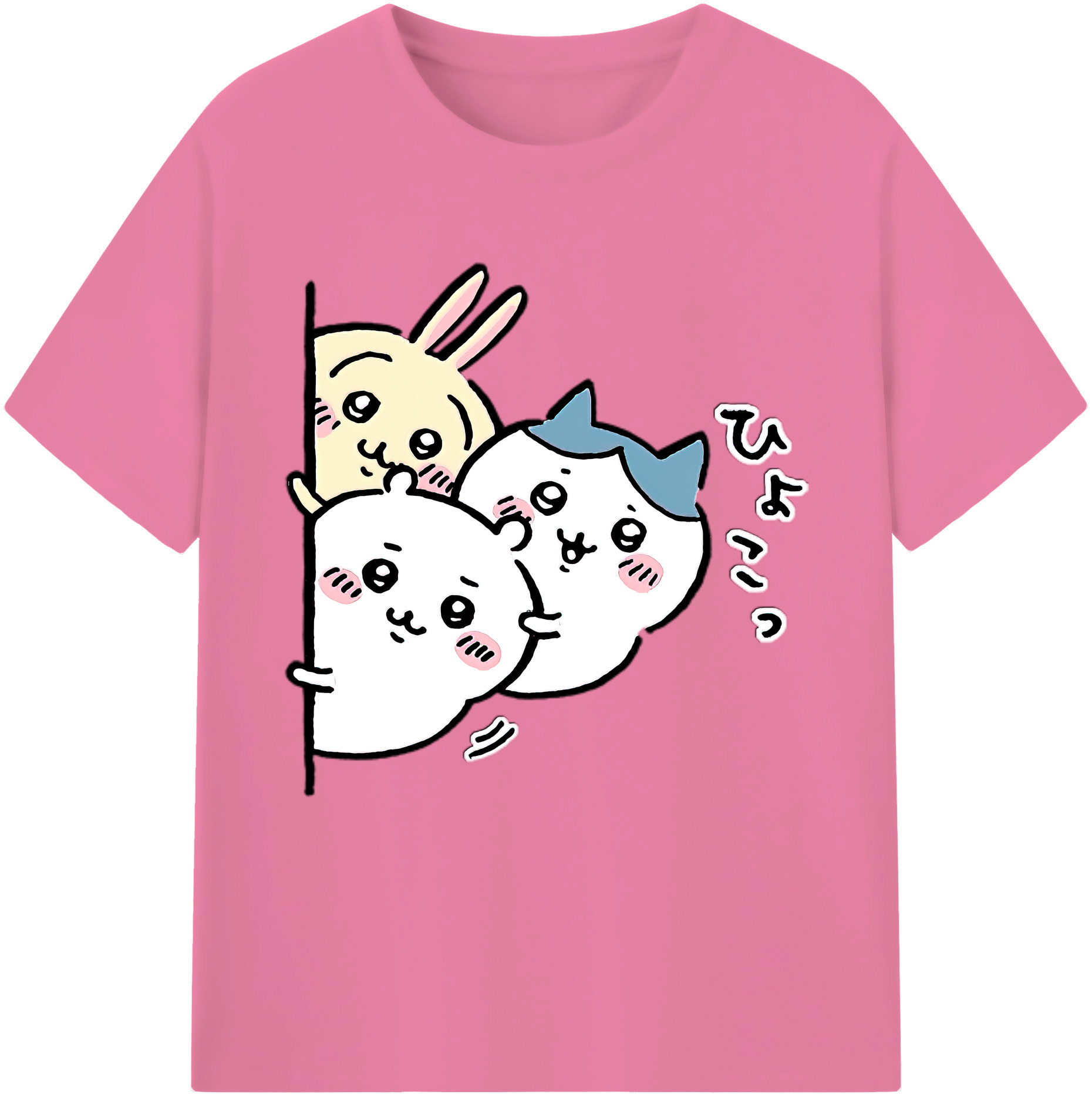 （画像用） ちいかわ うさぎ Chii-kawa usagi 綿100％半袖Tシャツ（フロントプリント）